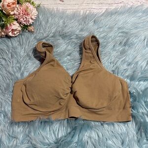 Genie Bra Tan Wireless Lightly Lined Bralette Sz XL